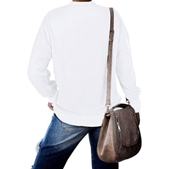 Plmoken Sweatshirts For  Women Long Sleeve Round Neck Tunic Tops For Leggings - Picture 3 of 6